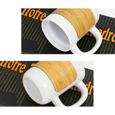 3(3) BSGIFTS Ceramic Mug with Bamboo Sleeve Lid - 430ml