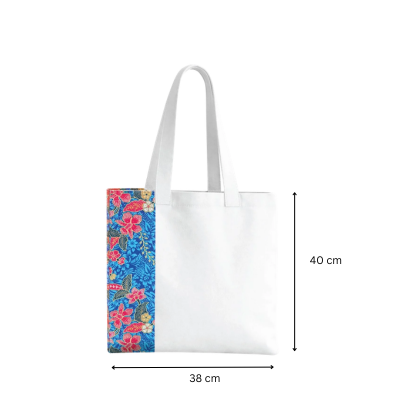 3(3) BSGIFTS Large Canvas Bag with Printed Side Panel 12oz