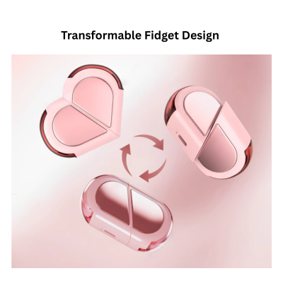 3(4) BSGIFTS PC+ABS Transformable Fidget Design Bluetooth Earphone 25 mAh with Type-C charging cable