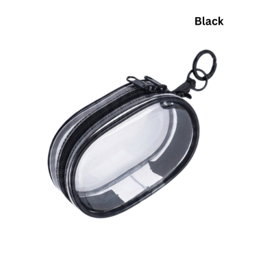 4(1) BSGIFTS Transparent Mini Storage Plastic Bag with Keychain Ring - 9.8(L) x 5.9(W) x 3.2cm(H)