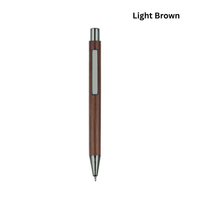 4(3) BSGIFTS ABS + Wooden Plastic Ball Gel Pen - 13.5 x 1.1 cm