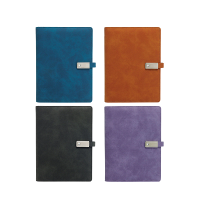 2 BSGIFTS A5 PU Leather Thread Sewn Planner with Pendrive on the flap