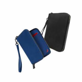 2 BSGIFTS A6 RFID PU Leather Travel Passport Cards Holder Zippered Strap with Wristlet Strap