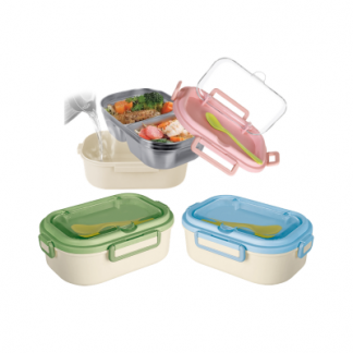 2 BSGIFTS Premium 304 Stainless Steel Compartment Lunch Box with Leak-Resistant Lid -750ml