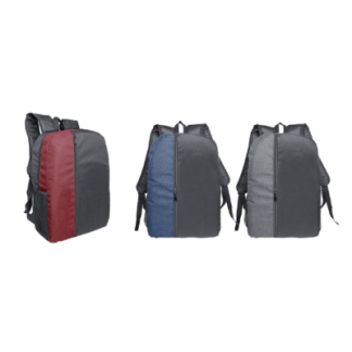 2 BSGIFTS Stylish Two-Tone Nylon Backpack with Side Mesh Pocket