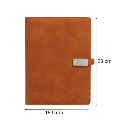 3(6) BSGIFTS A5 PU Leather Thread Sewn Planner with Pendrive on the flap