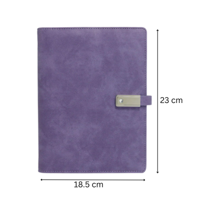 3(7) BSGIFTS A5 PU Leather Wire O Planner with Pendrive on the flap