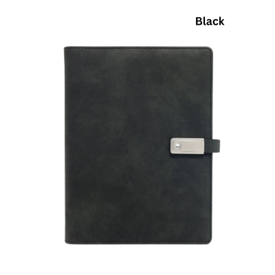4(1) BSGIFTS A5 PU Leather Wire O Planner with Pendrive on the flap