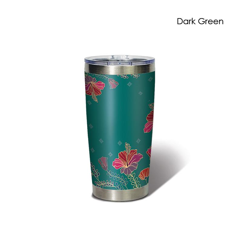 BS00045_Aurelia Hibiscus_Classic Tumbler_DarkGreen