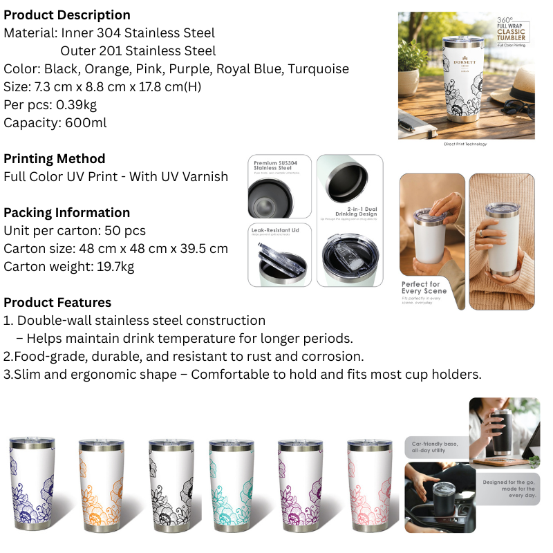 BS00045_Batik Garis_Classic Tumbler - 600ml
