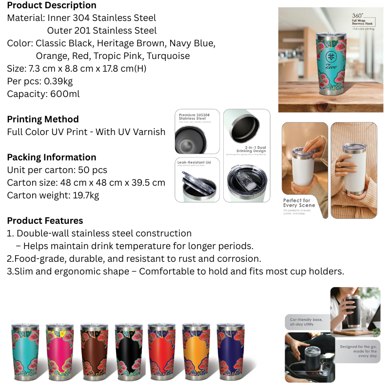BS00045_Malaya Hibiscus_Classic Tumbler - 600ml