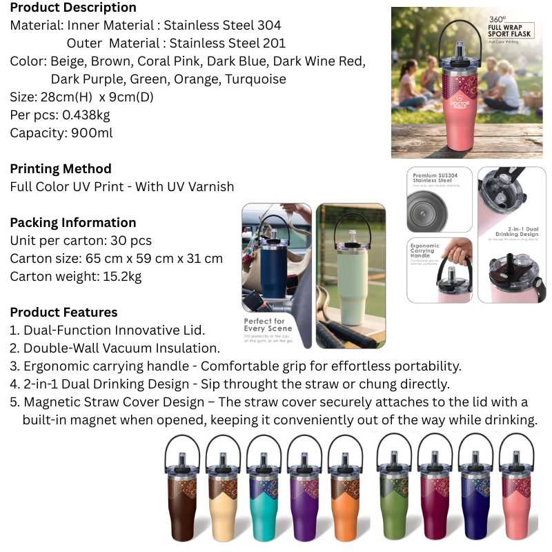 BS00046_Batik Harmony Stainless Steel 304 Sport Flask_900ml