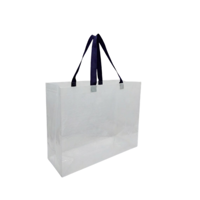 2 BSGIFTS 120GSM Large Transparent Gloss Laminated PP Woven Bag
