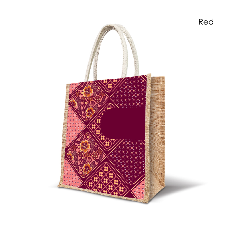 25049_Batik Harmony_Jute Bag_H30cm x L25cm x D15cm_Red