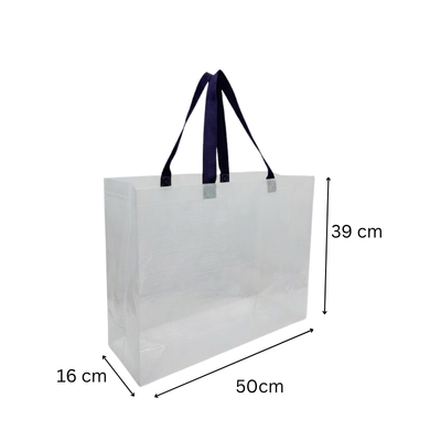 3(2) BSGIFTS 120GSM Large Transparent Gloss Laminated PP Woven Bag