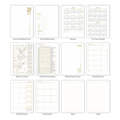 3(5) BSGIFTS A5 Elegant PU Leather Executive Planner Organizer with Wire-O