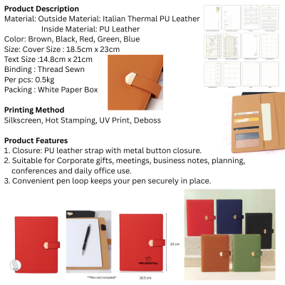 5 BSGIFTS A5 Elegant PU Leather Executive Planner Organizer with Wire-O