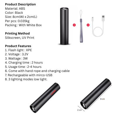 5 BSGIFTS ABS Mini Torch Light with White Box