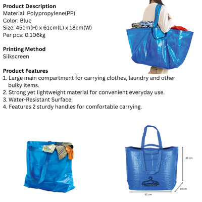 5 BSGIFTS Polypropylene Large Laundry Bags with 2 Handles