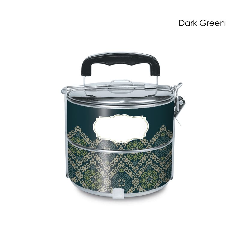 BS00048_2Tier-Tiffin_Songket-Lestari_W439mm-x-H110mm_Dark-Green