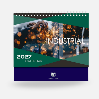 1 BSGIFTS A5 Industrial Theme Wire- O Desk Calendar