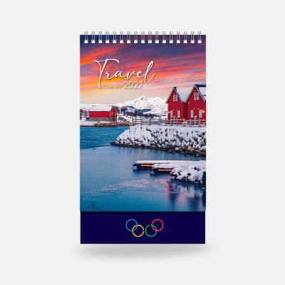 1 BSGIFTS A5 Travel Scenic Wire-O Desk Calendar