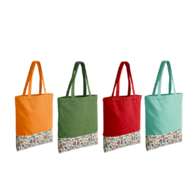 2 BSGIFTS A4-Friendly 12oz Canvas Tote Bag with Printed Bottom Panel