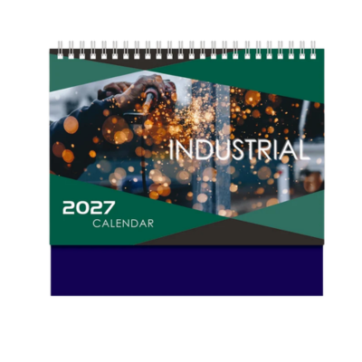 2 BSGIFTS A5 Industrial Theme Wire- O Desk Calendar