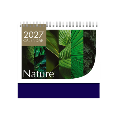 2 BSGIFTS A5 Nature-Themed Wire-O Desk Calendar