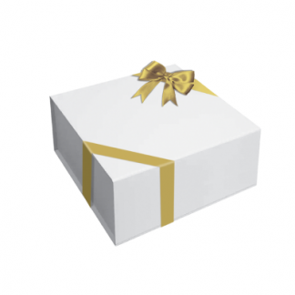 2 BSGIFTS Exclusive White Hard Cover Magnetic Gift Box with Ribbon-33(L) x 26(W) x 12 cm(H)