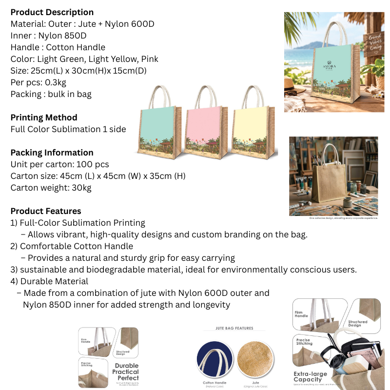 25049 Kampung Nostalgia Jute Bag Custom Made – H30cm x L25cm x D15cm