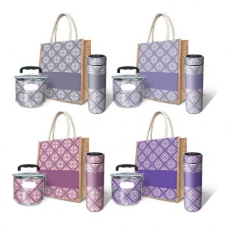 29104_3in1 Gift Set_Jute BagH30cm-LED Flask-Tiffin_Royal Tile_All in 1