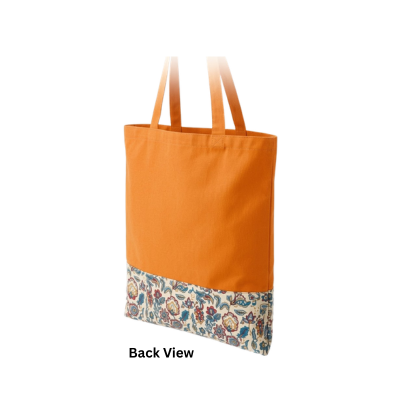 3(1) BSGIFTS A4-Friendly 12oz Canvas Tote Bag with Printed Bottom Panel