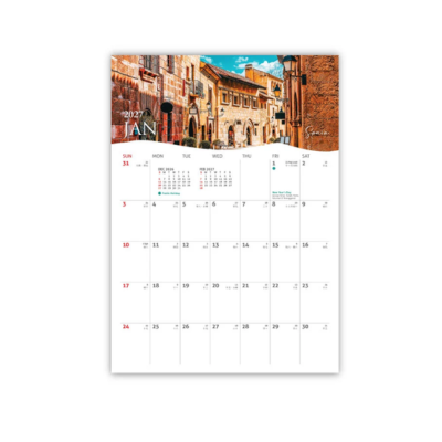 3(1) BSGIFTS A5 Travel Scenic Wire-O Desk Calendar