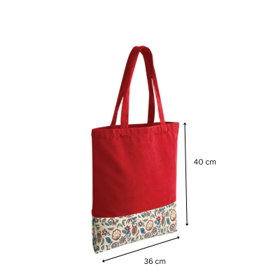 3(2) BSGIFTS A4-Friendly 12oz Canvas Tote Bag with Printed Bottom Panel