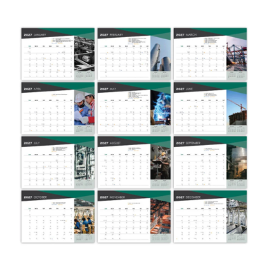 3(2) BSGIFTS A5 Industrial Theme Wire- O Desk Calendar
