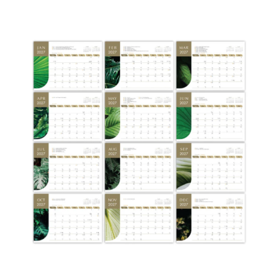 3(2) BSGIFTS A5 Nature-Themed Wire-O Desk Calendar