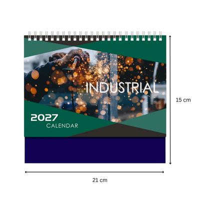 3(4) BSGIFTS A5 Industrial Theme Wire- O Desk Calendar