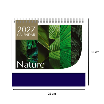 3(4) BSGIFTS A5 Nature-Themed Wire-O Desk Calendar