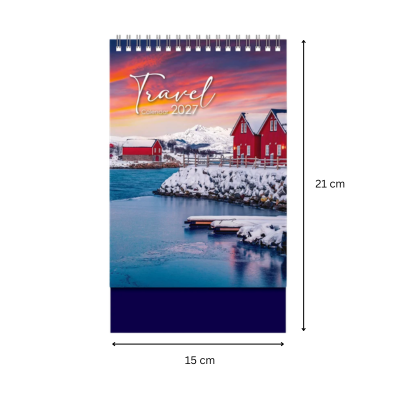 3(4) BSGIFTS A5 Travel Scenic Wire-O Desk Calendar