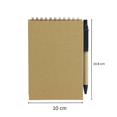 3(4) BSGIFTS A6 Eco Kraft Desktop Calendar with Sticky Notes & Pen