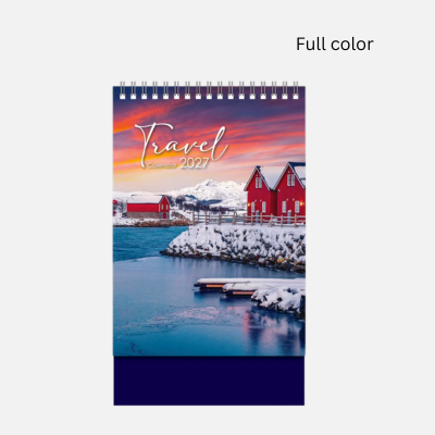 4 BSGIFTS A5 Travel Scenic Wire-O Desk Calendar