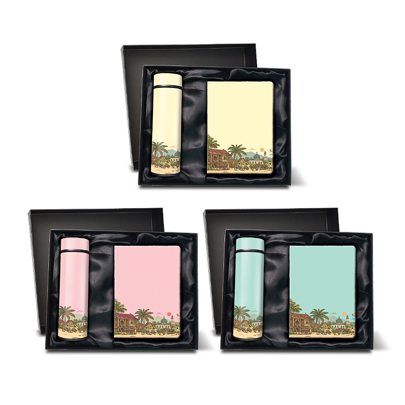 Notebook n Flask Gift Set-Kampung Nostalgia_All in 1