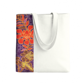 2 BSGIFTS 12Oz Canvas Vibrant floral-patterned Tote Bag