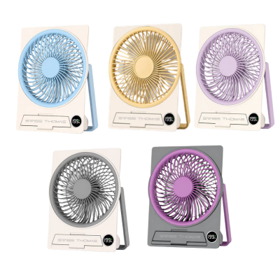 2 BSGIFTS ABS Portable Desk Table Slim Fan with Phone Holder