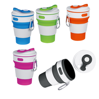 2 BSGIFTS BPA-Free Silicone 350ml Collapsible Cup with Carabiner - Copy