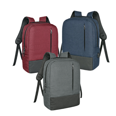 2 BSGIFTS Two-Tone Nylon Laptop Backpack with USB Cable