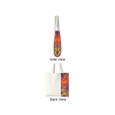 3(1) BSGIFTS 12Oz Canvas Vibrant floral-patterned Tote Bag