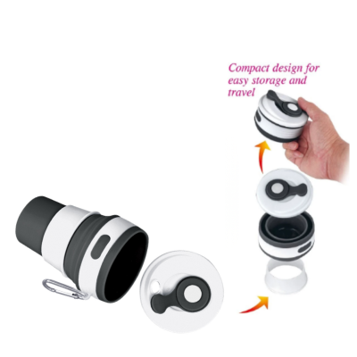 3(1) BSGIFTS BPA-Free Silicone 350ml Collapsible Cup with Carabiner - Copy