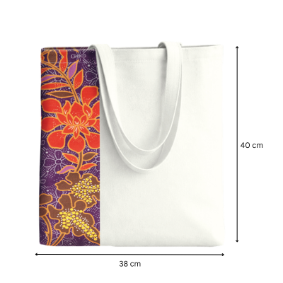 3(2) BSGIFTS 12Oz Canvas Vibrant floral-patterned Tote Bag